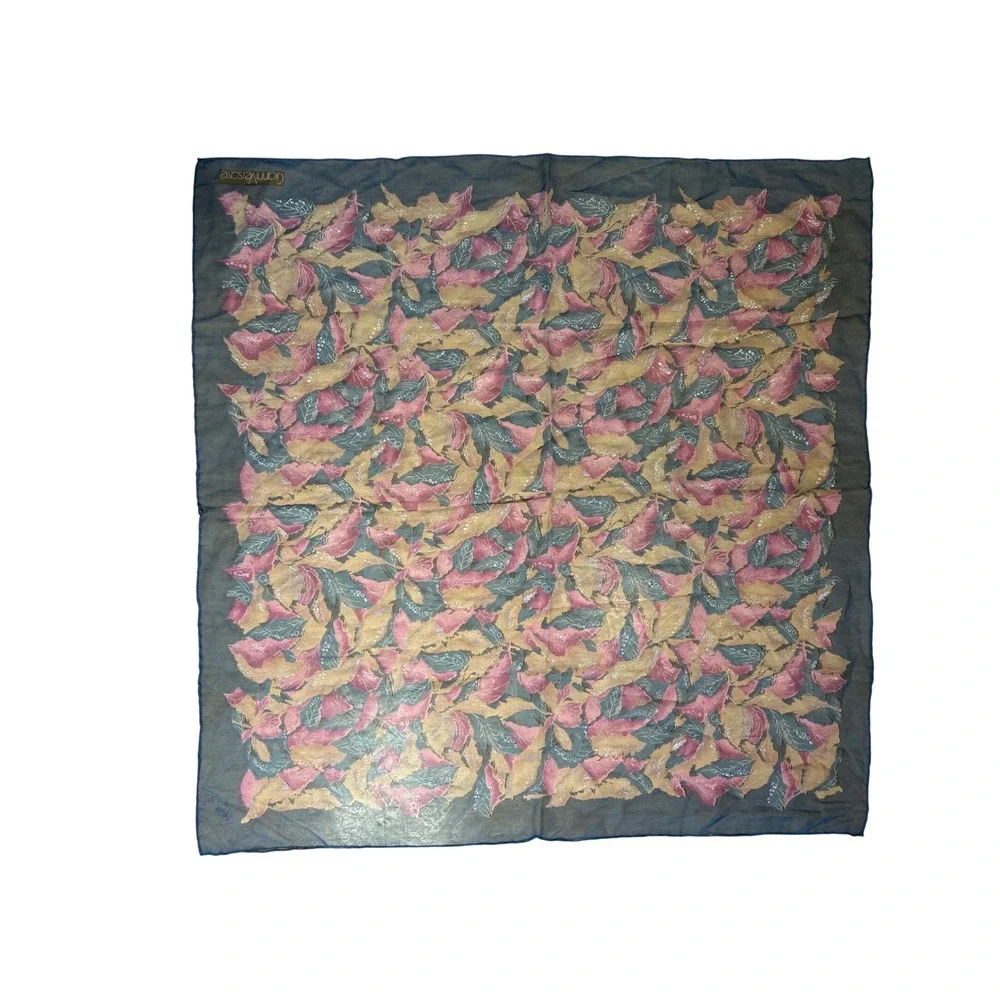 Gianni Versace Silk Scarf Floral Print Designer Square Neck Scarf 26